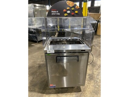 Turbo Air MST-28-N-711S Stainless Steel Commercial Prep Table w/ Poly Sneeze Guard. 115 Volts, 1 Phase.