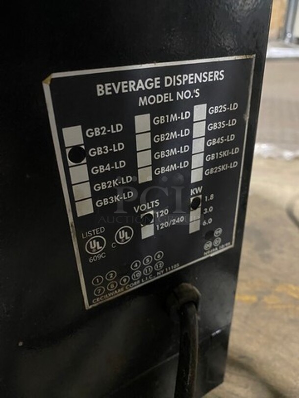 Cecilware Commercial Countertop Hot Beverage Dispenser! Model: GB3LD 120V - Image 8 of 9