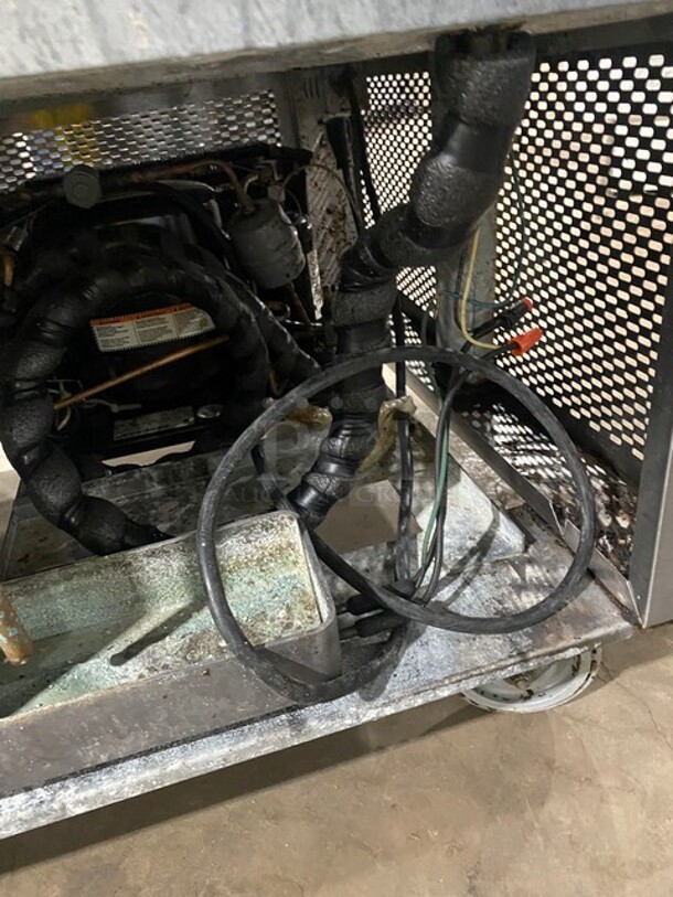 Custom Cool Commercial Work/Prep Table! With Backsplash! With Refrigerated 2 Door Underneath Storage! All Stainless Steel! On Casters! - Image 9 of 9