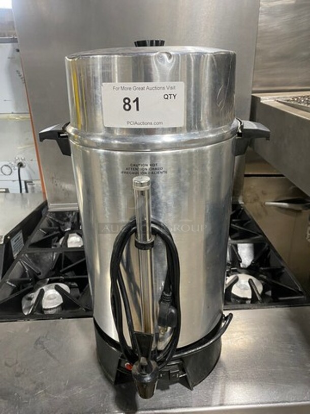 Crown Select Commercial Countertop Automatic Coffee Urn! All Stainless Steel! - Image 1 of 7