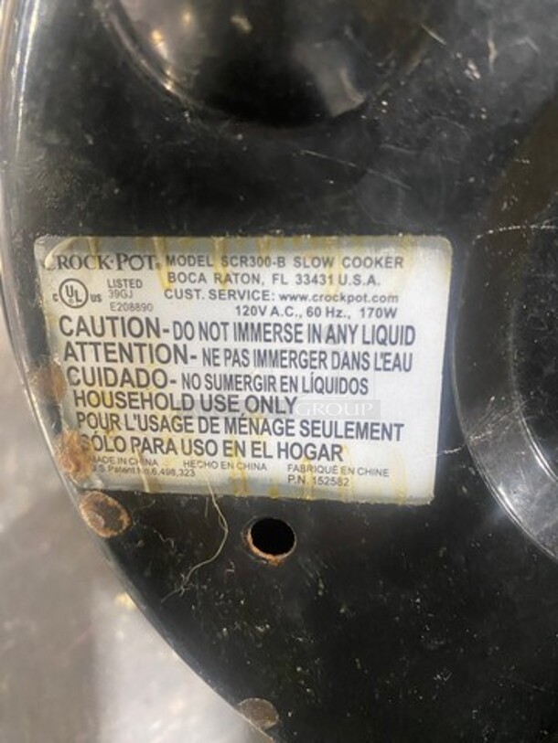 Crock Pot Countertop Slow Cooker! With 3QT Capacity! Model: SCR300B - Image 11 of 11