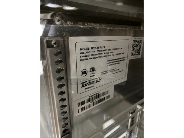 Turbo Air MST-28-N-711S Stainless Steel Commercial Prep Table w/ Poly Sneeze Guard. 115 Volts, 1 Phase. - Image 7 of 8