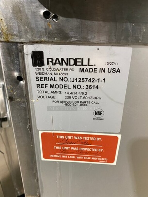 Randell Commercial Electric Powered 4 Well Steam Table! With Storage Space Underneath! All Stainless Steel! On Casters! WORKING WHEN REMOVED! Model: 3614 SN: J12574211 208V 60HZ 3 Phase - Image 11 of 11