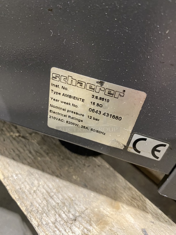 NICE! Schaerer Ambiente Stainless Steel Commercial Countertop Coffee Espresso Machine w/ 2 Hoppers and Steam Wand. 210 Volts.Espresso Machine! Model 15SO!  - Image 7 of 8