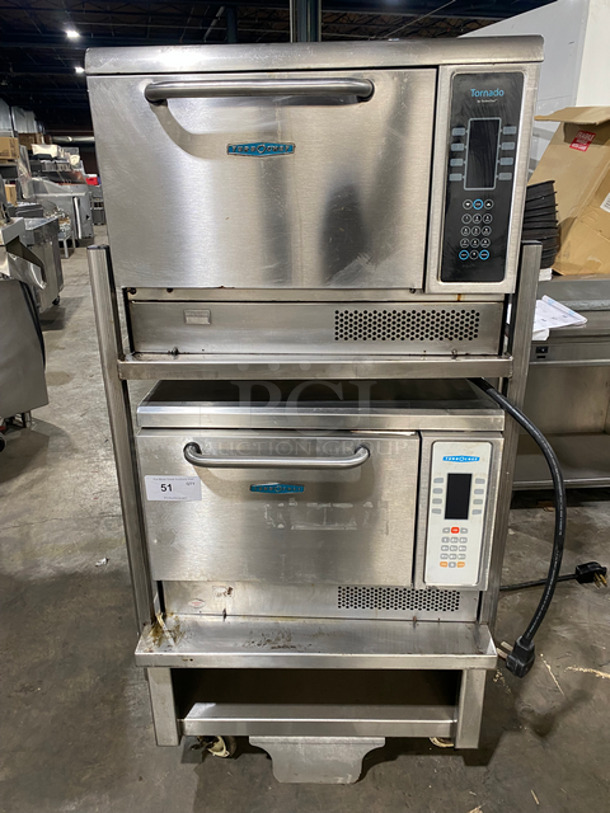 Turbo Chef Commercial Countertop Rapid Cook Oven/ Microwave Oven! All Stainless Steel! On Equipment Stand! 2x Your Bid! One Is Tornado Series Model: NGC 208/230/240V