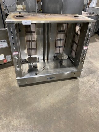 Attias Natural Gas Powered Dual Gyro Machine! All Stainless Steel! WORKING WHEN REMOVED!
