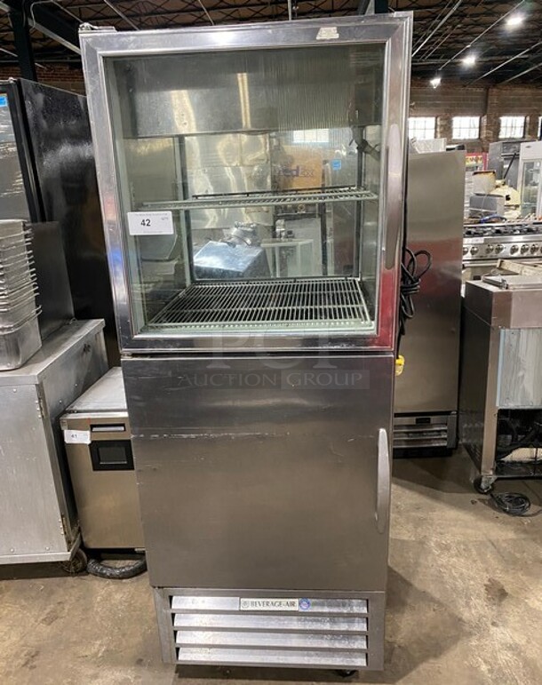 COOL! Beverage Air Half Glass Half Solid Pass-Thru Cooler! MODEL RID18HGS26BO SN: 11909997 115V 1PH - Image 1 of 9