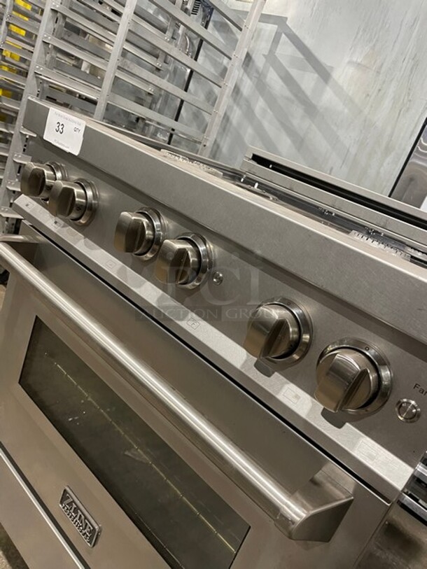ZLine Natural Gas Powered 4 Burner Stove! All Stainless Steel! With Full Oven Underneath! On Legs! 120V! Model: RGS-30 SN: 20080776039! - Image 7 of 10