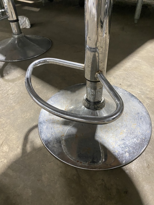 Round Cushioned Adjustable Height Bar Stools! 4 X Your Bid!  - Image 4 of 6