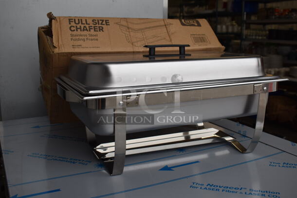 9 BRAND NEW IN BOX! Choice Aluminum 8 Quart Full Size Chafing Dish w/ Drop In and Lid. 23x14.5x12. 9 Times Your Bid! - Image 2 of 6