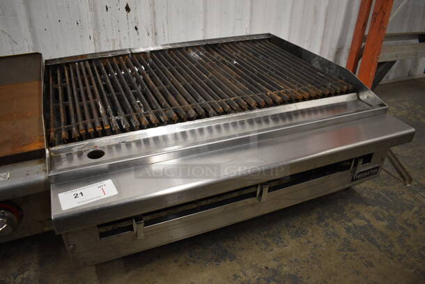 Thermatek Stainless Steel Commercial Countertop Natural Gas Powered Charbroiler Grill. 36x30x14