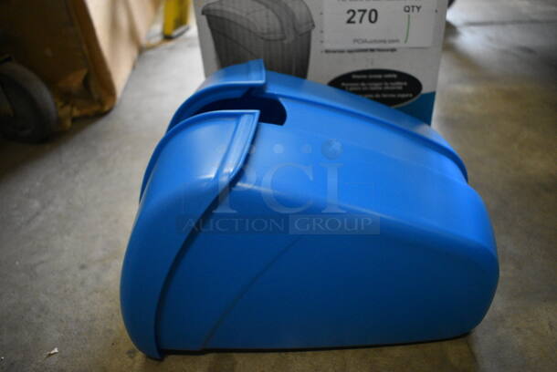 BRAND NEW IN BOX! San Jamar Blue Poly Saf-T-Ice Scoop Caddy. 10x8x11