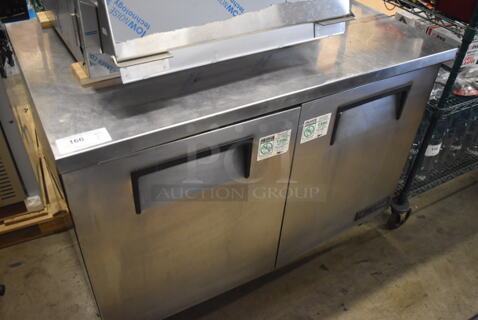 True TUC-48F Stainless Steel 2 Door Undercounter Freezer on Commercial Casters. 115 Volts, 1 Phase. 48.5x30x36. Tested and Working!