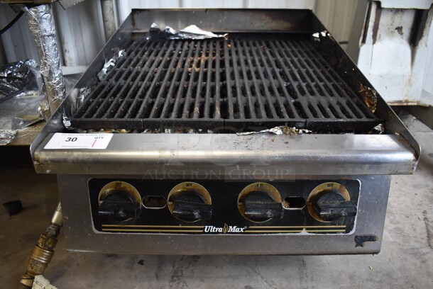 Star Ultra Max Stainless Steel Commercial Countertop Natural Gas Powered Charbroiler Grill. 24x31x18
