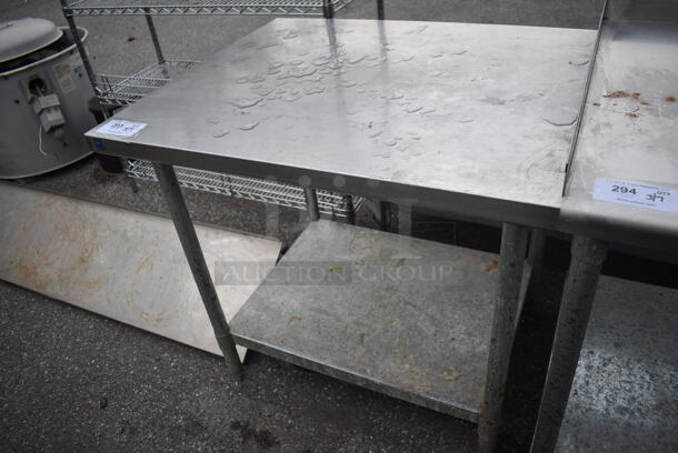 Stainless Steel Table w/ Metal Under Shelf. 36x30x34.5