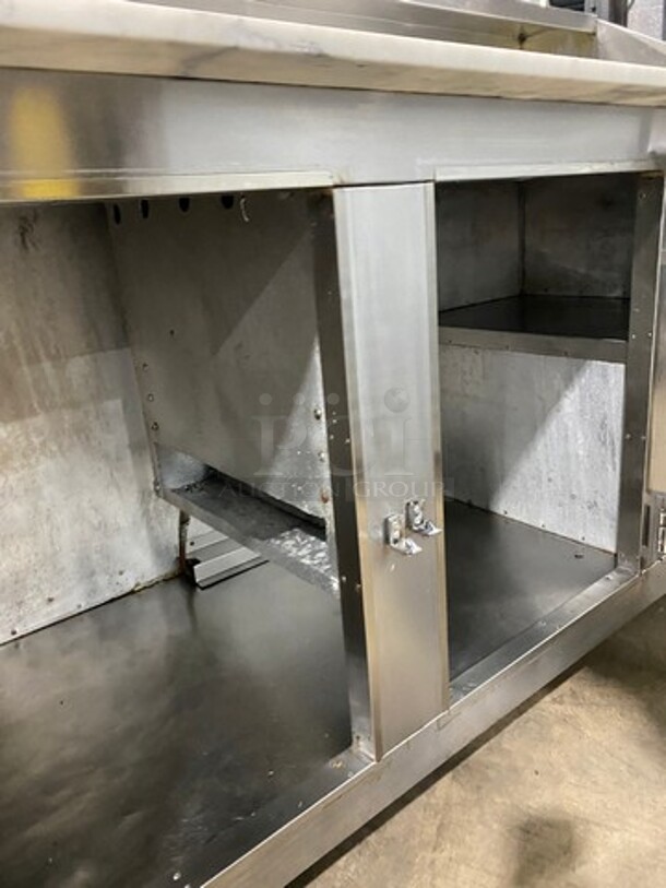 Bari Commercial Refrigerated Pizza Prep Table! With Marble Top! With 3 Door Storage Space Underneath! All Stainless Steel! On Casters! - Image 7 of 9