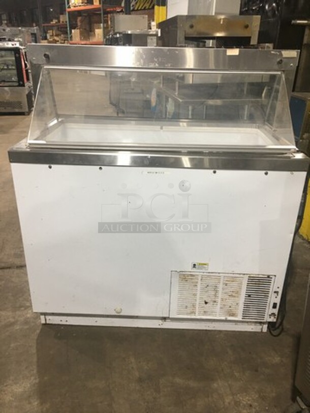 Kelvinator Commercial Refrigerated Ice Cream Dipping Cabinet/ Display Case! With Slanted Front Glass! With Rear Access Doors! - Image 3 of 9