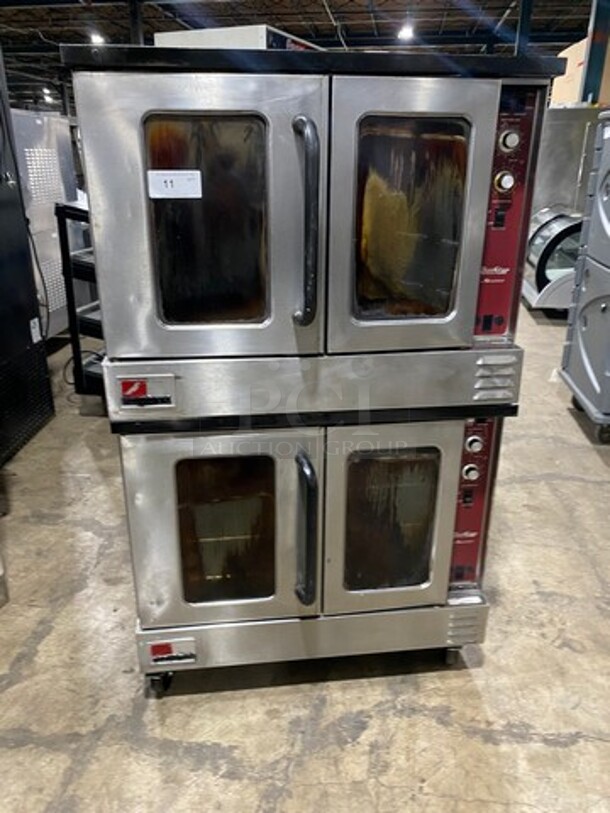 Southbend Commercial Natural Gas Powered Double Deck Convection Oven! With View Through Doors! Metal Oven Racks! All Stainless Steel! On Casters! Silver Star Edition! 2x Your Bid Makes One Unit!