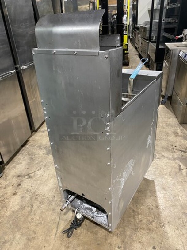 Frymaster Commercial Natural Gas Powered Deep Fat Fryer! With 2 Frying Baskets! With Backsplash! All Stainless Steel! On Casters! - Image 3 of 8