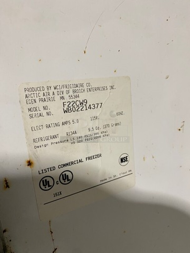 Arctic Air Commercial Single Door Up Right Freezer! Model: F22CW9 SN: WB02214377 115V - Image 7 of 8