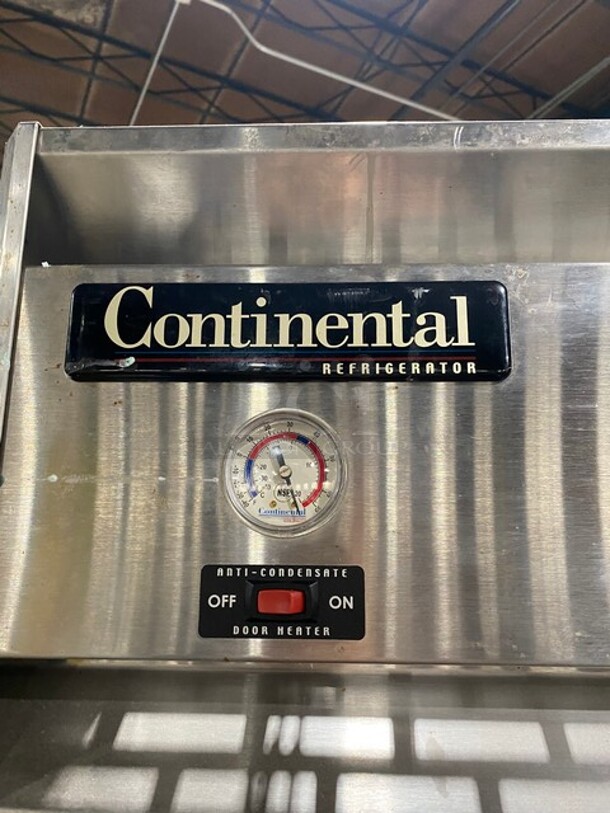 Continental Commercial 2 Door Reach In Cooler! Solid Stainless Steel! On Casters! Working When Removed! MODEL 2R SN:15499645 115V 1PH - Image 9 of 10