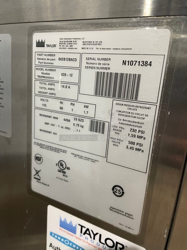 Nice! Taylor Crown Counter Top Slush/Coolata/Margarita Machine All Stainless Steel! Model 428-12 Serial N1071384! 115v 60hz - Image 11 of 12
