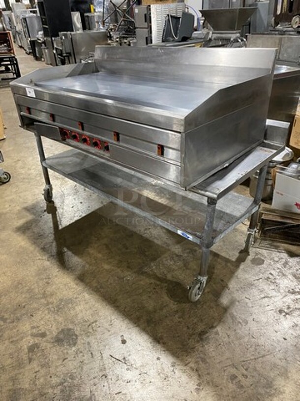 MagiKitch'n Commercial Countertop Electric Powered Flat Top Griddle! With Back And Side Splashes! On Equipment Stand! With Storage Space Underneath! All Stainless Steel! On Casters! - Image 9 of 9