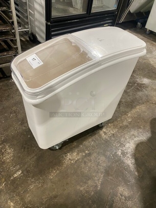 Bakers Mark White Poly Ingredient Bin! On Casters! - Image 2 of 6