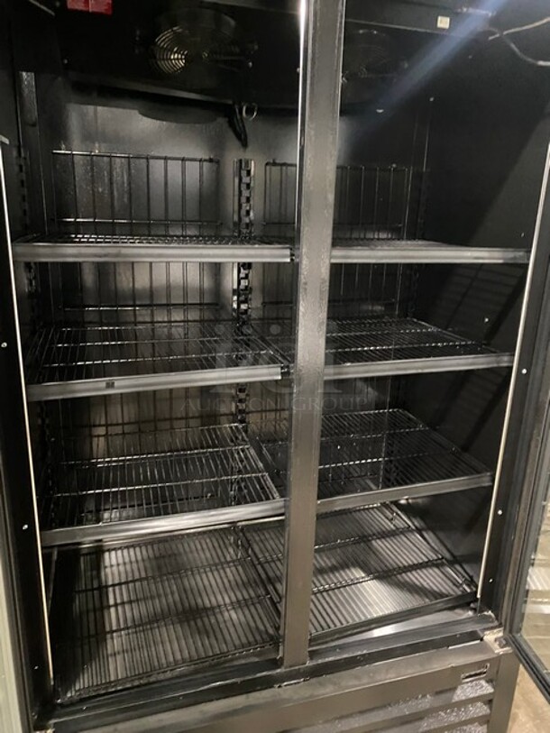 SWEET! Master Bilt Commercial 2 Door Reach In Freezer Merchandiser! With View Through Doors! Poly Coated Racks! Working When Removed! Model: BLG48HGP SN: 246266QGG01 115V 60HZ 1 Phase - Image 5 of 9