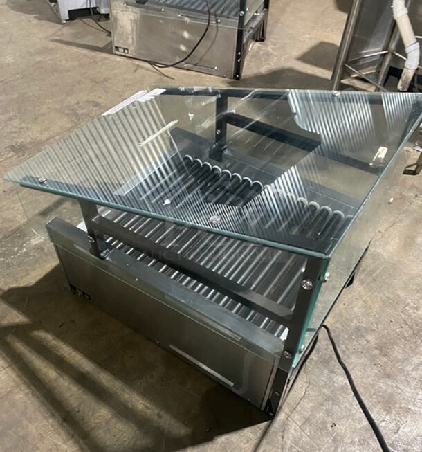 Star Stainless Steel Commercial Countertop Hot Dog Roller w/ Sneeze Guard and Bun Drawer! MODEL 45STBDE  120V 1PH - Image 4 of 10