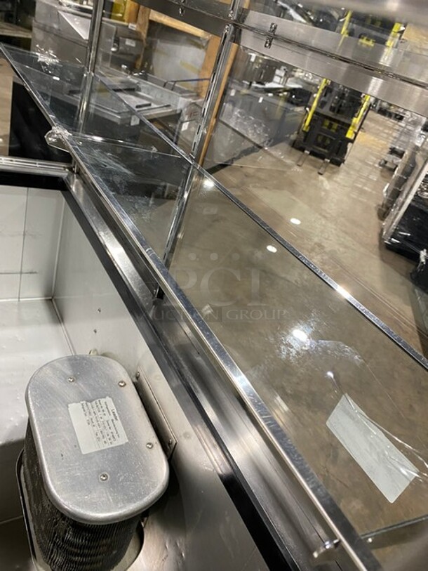 Leader Commercial Refrigerated Sandwich/Salad Prep Table! Stainless Steel! With Glass Top Display and Shelves! With 2 Door Rear Access! With Full Length Cutting Board! On Casters! 115V 1 Phase! Model: LM48 S/C SN: GX09S1105E! - Image 9 of 10