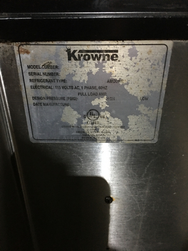 WOW! Krowne Commercial Beer Bottle Cooler! With Sliding Top Door! All Stainless Steel! 115V 60HZ 1 Phase - Image 6 of 7