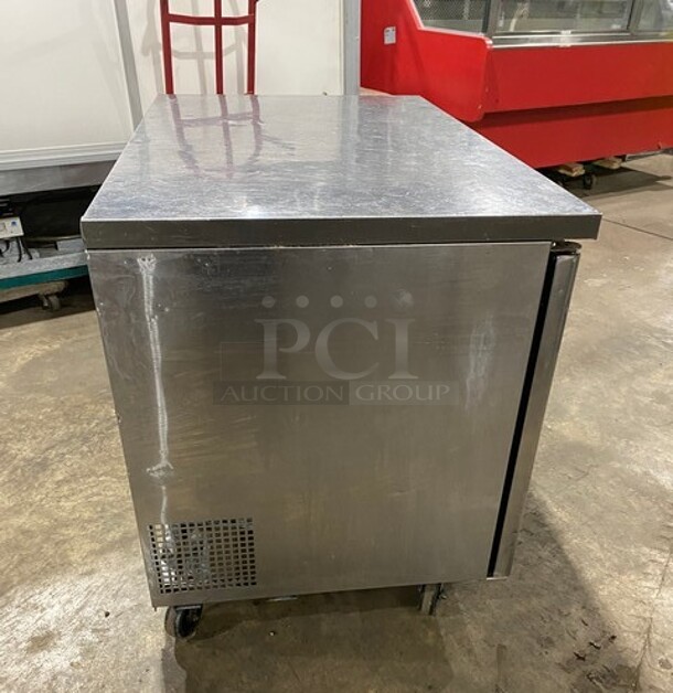 NICE! Turbo Air 2 Door Worktop Cooler With 2 Racks On Casters! Stainless Steel! MODEL TUR48SDN 115V  - Image 3 of 8