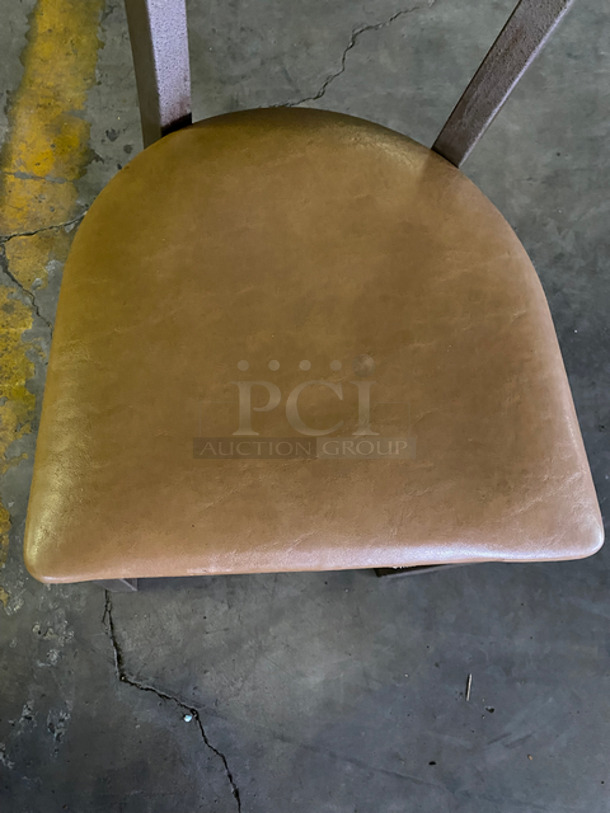 Tan Cushioned Chairs! With Brown Metal Body! 5x Your Bid! - Image 5 of 7
