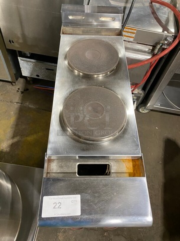 Commercial Countertop Electric Powered 2 Burner Hot Plate Range! All Stainless Steel! On Legs! WORKING WHEN REMOVED! Model: 20XB1CD SN: A250561 480V 1/3 Phase - Image 2 of 7
