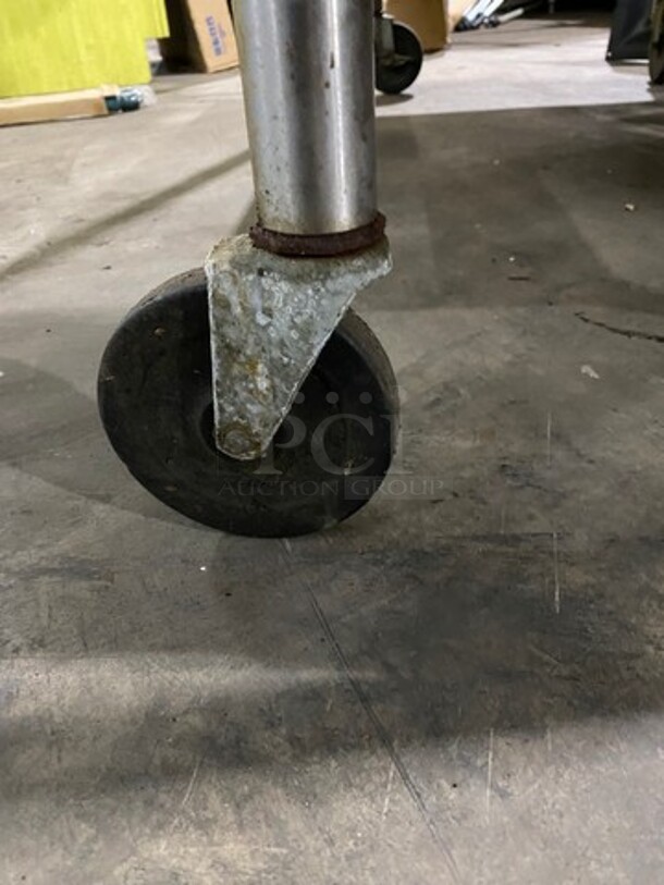 All Solid Stainless Steel Work Top/ Prep Table! With Back Splash! With Storage Space Underneath! On Casters! - Image 7 of 7