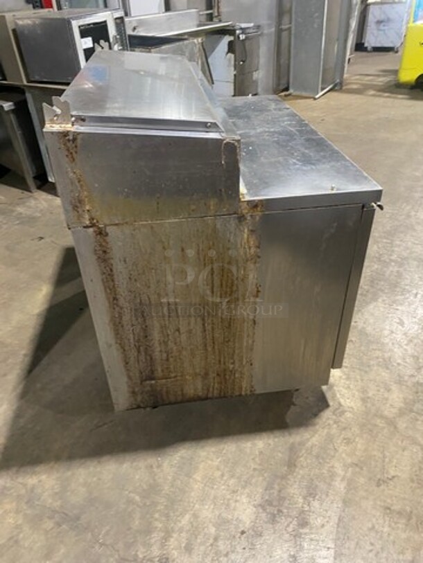 Beverage Air Commercial Refrigerated Pizza Prep Table! With Single Door Underneath Storage Space! All Stainless Steel! On Casters! Model: DP46! Working When Removed! - Image 4 of 9