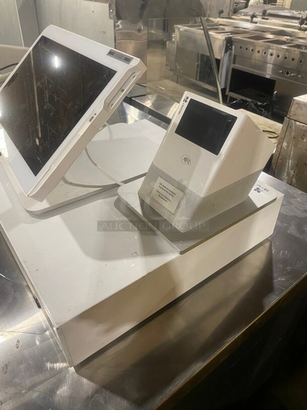 Clover POS Monitor System! With Clover Receipt Printer/Credit Card Reader! With Metal Cash Drawer! Model C500! - Image 2 of 10