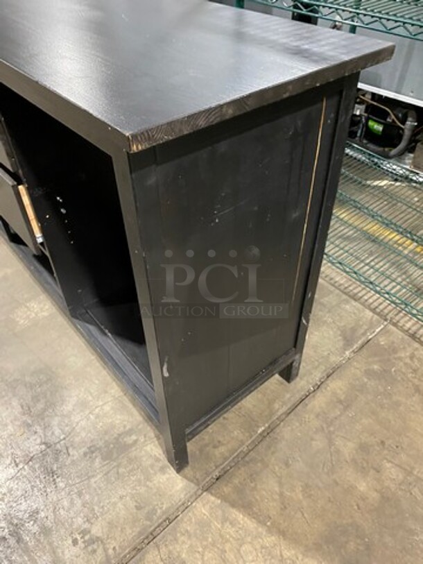 Black Wooden Storage Space Desk! On Legs! - Image 4 of 8