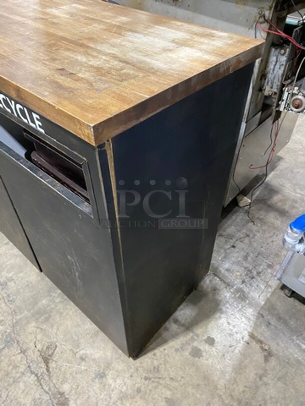 Recycle And Trash Can Shell! With Trash Deposit, Front Door And Poly Trash Bins! - Image 3 of 6