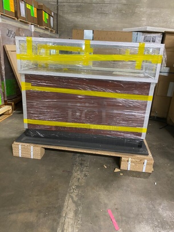 AMAZING! NEW! Leader Commercial Glass Display Case Merchandiser! With Rear Access Doors! Storage Space Underneath! Wooden With Metal Frame! Perfect For Juul, Myle, & Jewelry Display! - Image 1 of 9