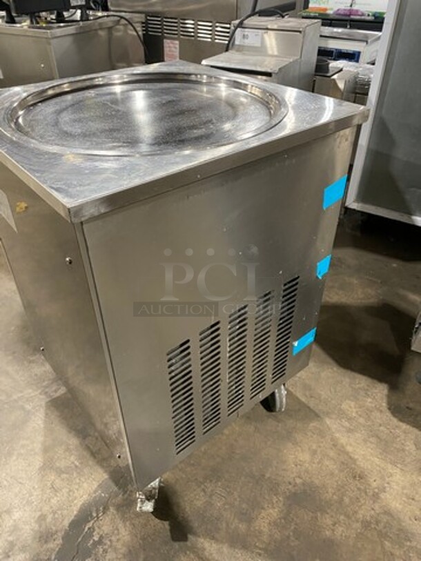 Commercial Fried Ice Cream Roll Machine! All Stainless Steel! On Casters! WORKING WHEN REMOVED! - Image 2 of 7