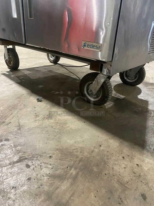 Edesa Commercial 2 Door Lowboy/Worktop Cooler! All Stainless Steel! On Casters! Model: EDUR48 SN: 13060282M 115V 60HZ 1 Phase - Image 7 of 8