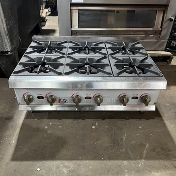 WOW! CPG Commercial Countertop Natural Gas Powered 6 Burner Range! All Stainless Steel! On Legs!