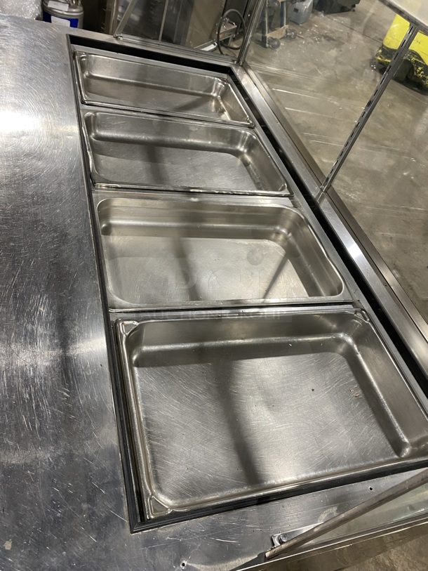 Nice! Leader Refrigerated Mega Top Sandwich Prep Table! With Sneeze Guard! With 2 Door Underneath Storage Space! Model ESLM60S/C! 115v 1ph!  On Casters! - Image 6 of 8