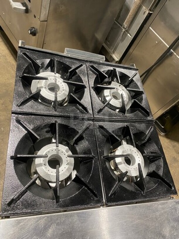 Therma Tek Commercial Natural Gas Powered 4 Burner Stove! With Oven Underneath! All Stainless Steel! On Legs! - Image 5 of 10