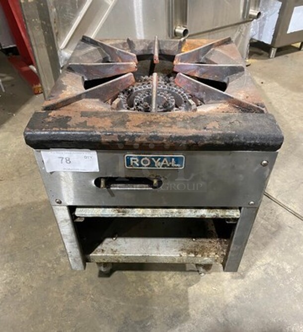 Royal Commercial Gas Powered Single Burner Stock Pot Range! Stainless Steel! On Legs! - Image 1 of 7