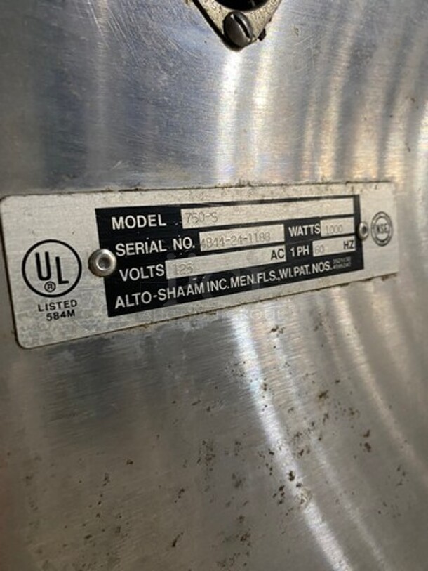 Alto Shaam Commercial Undercounter Heated Holding Cabinet! All Stainless Steel! Model: 750S SN: 4844241188 125V 60HZ 1 Phase - Image 5 of 8