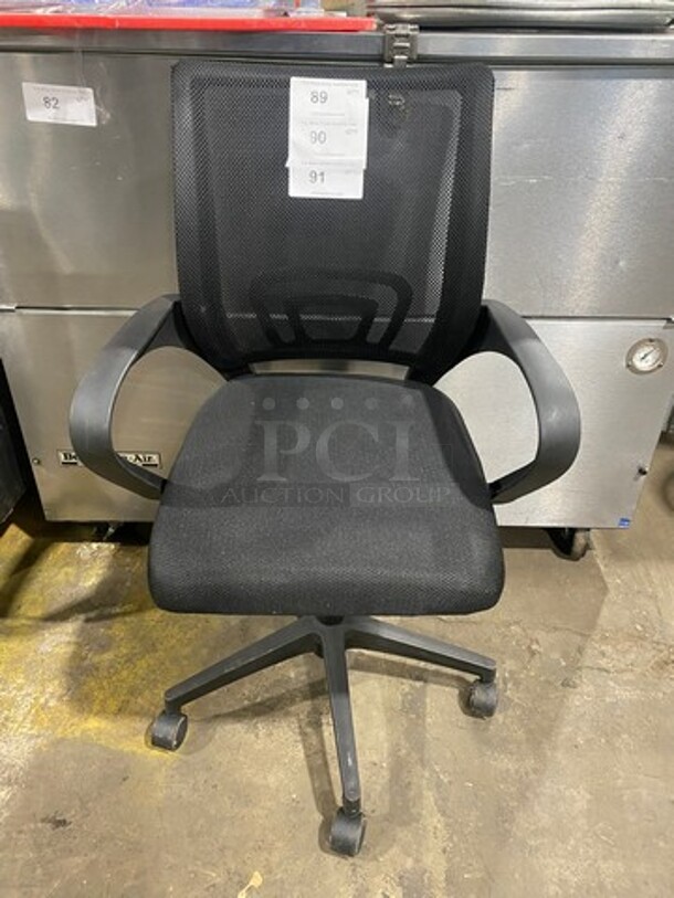 NEW! Cushioned Office Chair! On Casters! - Image 1 of 8