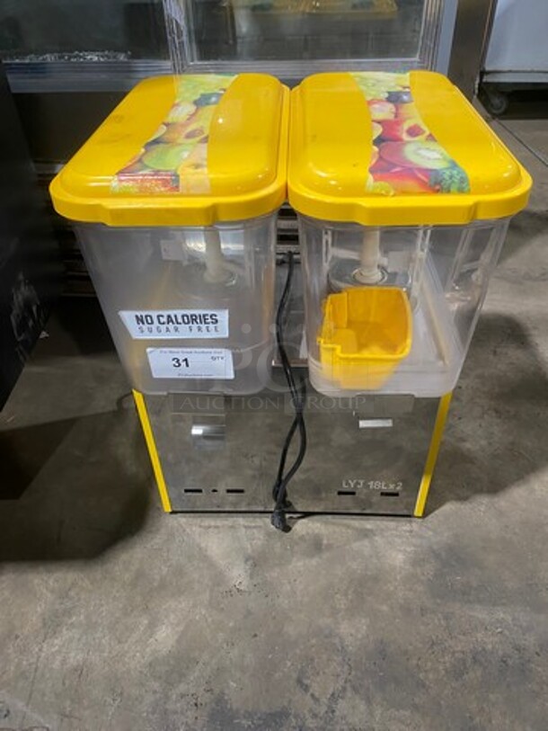 Commercial Countertop Dual Hopper Refrigerated Beverage Dispenser! Model: LYJLYP18L 110/130V - Image 1 of 8